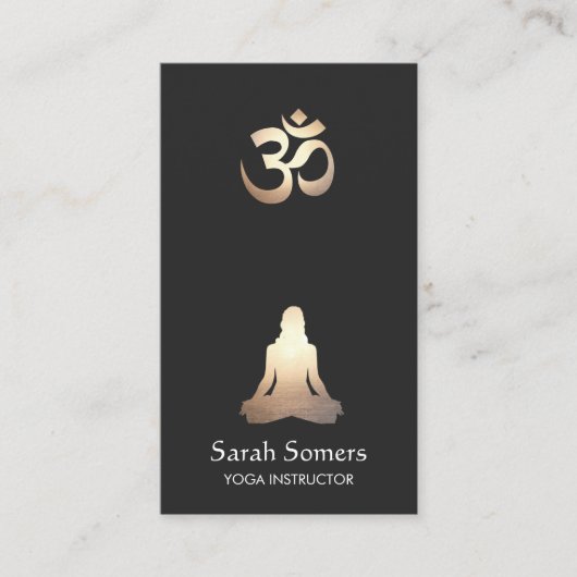 Yoga Meditation Pose Om Symbol Visitenkarte (Vorderseite)