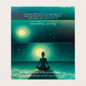 Yoga Meditation Pose über Rock Moon Stars Preislis Visitenkarten (Außenseite Aufgefaltet)