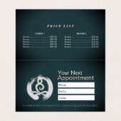 Yoga Meditation Pose über Rock Moon Stars Preislis Visitenkarten (Innenseite Aufgefaltet)