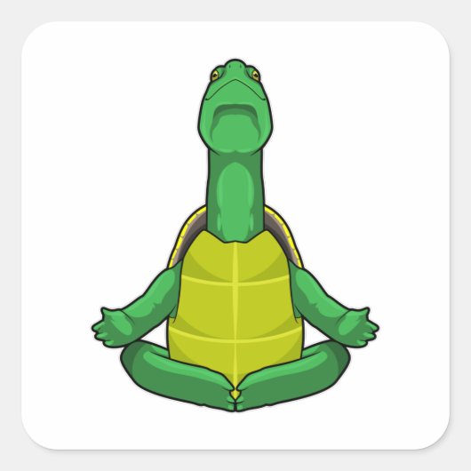 Yoga-Meditation Quadratischer Aufkleber (Vorderseite)