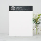 Yoga Meditation Reiki Instructor Black Silver Tree Briefbogen (Stehend Vorderseite)