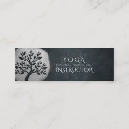 Yoga Meditation Reiki Instructor Black Silver Tree Mini Visitenkarte
