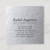 Yoga Meditation Reiki Instructor Black Silver Tree Quadratische Visitenkarte (Rückseite)