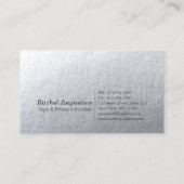 Yoga Meditation Reiki Instructor Black Silver Tree Visitenkarte (Rückseite)