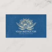 YOGA Meditation Reiki Instructor Blue & Gold Lotus Visitenkarte (Vorderseite)