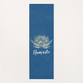 YOGA Meditation Reiki Instructor Blue & Gold Lotus Yogamatte (Vorderseite)
