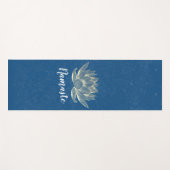 YOGA Meditation Reiki Instructor Blue & Gold Lotus Yogamatte (Vorderseite (Horizontal))