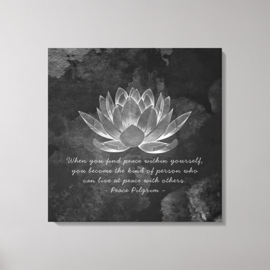 YOGA Meditation Reiki Instructor Quotes Chic Lotus Leinwanddruck (Vorderseite)