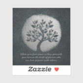 Yoga Meditation Reiki Instructor Silver Tree Zitat Aufkleber (Blatt)
