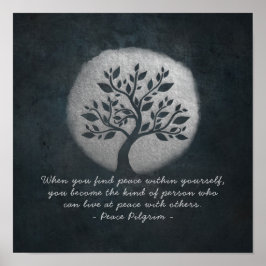 Yoga Meditation Reiki Instructor Silver Tree Zitat Poster