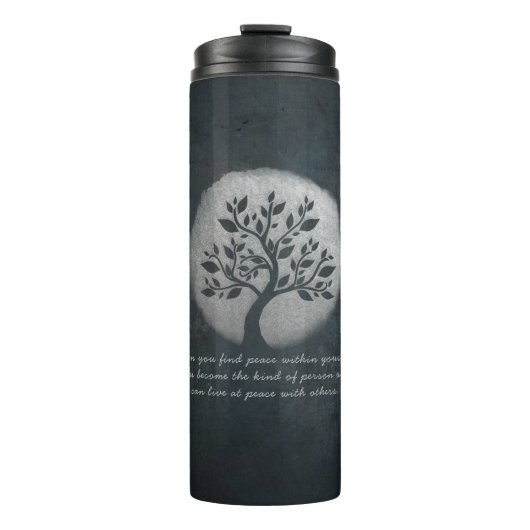 Yoga Meditation Reiki Instructor Silver Tree Zitat Thermosbecher (Vorderseite)