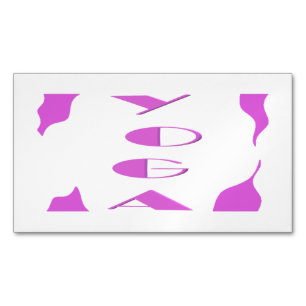 Yoga Meditation Relaxation Blassweißes lila Yoga Magnetische Visitenkarte