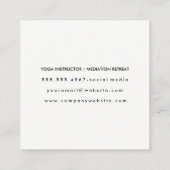 Yoga | Meditation Retreat | Mandala Quadratische Visitenkarte (Rückseite)