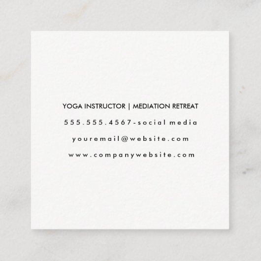 Yoga | Meditation Retreat | Mandala Quadratische Visitenkarte (Rückseite)