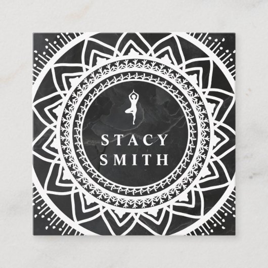 Yoga | Meditation Retreat | Mandala Quadratische Visitenkarte (Vorderseite)