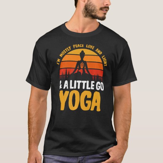 Yoga Meditation Retro Ich bin meistens Peace Liebe T-Shirt (Vorderseite)