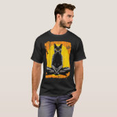 Yoga-Meditation schwarze Katze T-Shirt (Vorne ganz)