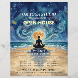 Yoga-Meditation-Sternenhimmel-Mond-Open-House Flyer