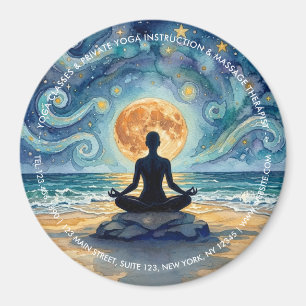 Yoga-Meditation Sternenhimmel Mond Ozean Strand Magnet