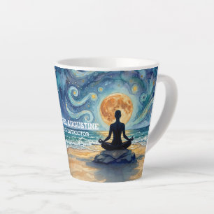 Yoga-Meditation Sternenhimmel Mond Ozean Strand Milchtasse