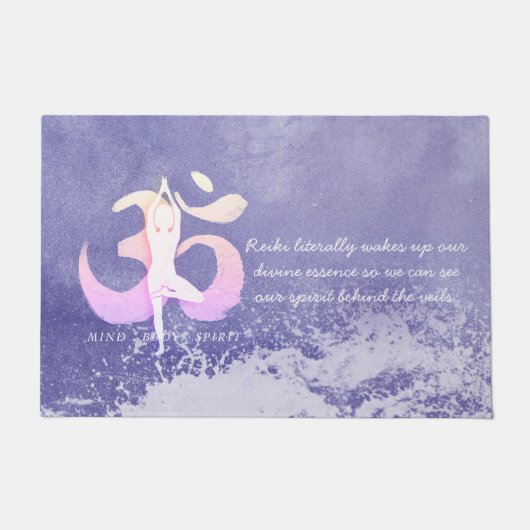 Yoga Meditation Tree Pose Zitate Willkommen Fußmatte (Vorderseite)