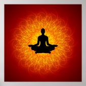 Yoga - Meditation über Mandala Poster (Vorne)