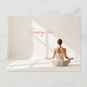Yoga-Meditation-Valentinstag-Karte Liebe sendend Postkarte