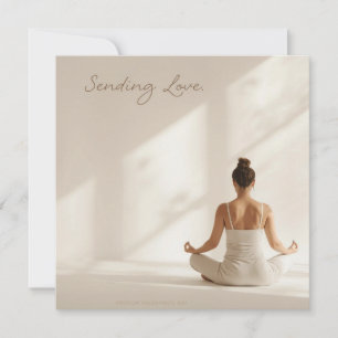 Yoga-Meditation Valentinstagskarte Liebe sendend Karte