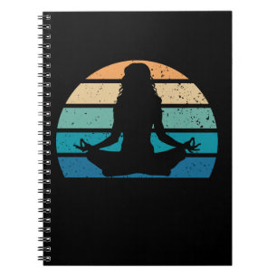 Yoga Meditation Vintag Sunset Silhouette Notizblock