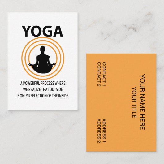Yoga Meditation Yoga Instructor Visitenkarte (Vorne/Hinten)