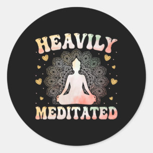 Yoga-Meditation Yogi - Tief meditierte Zen-Yoga Runder Aufkleber