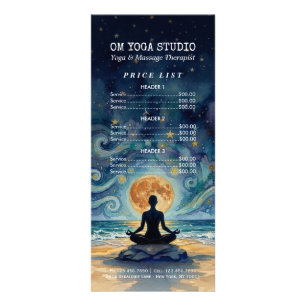 Yoga-Meditations-Sternenhimmel-Mond-Preisliste Werbekarte
