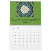 Yoga-Meditationskunst Buddha-Zitats inspirierend Kalender (Mär 2026)