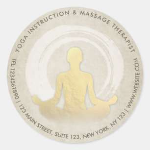 Yoga-Meditationslehrer Easy Pose ZEN-Symbol Runder Aufkleber
