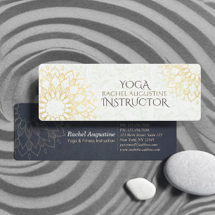 Yoga-Meditationslehrer Gold Florales Mandala Mini Visitenkarte