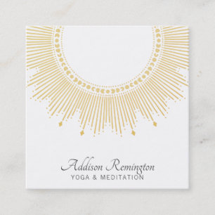 Yoga-Meditationslehrer Goldene Sonnen-Mandala Quadratische Visitenkarte