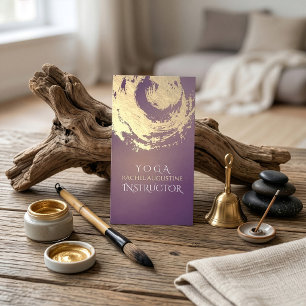 Yoga-Meditationslehrer Lila Gold ZEN-Symbol Visitenkarte