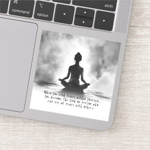 Yoga-Meditationslehrer Lotus-Pose Tintenmalerei Aufkleber