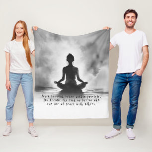 Yoga-Meditationslehrer Lotus-Pose Tintenmalerei Fleecedecke