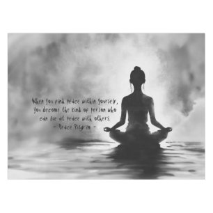 Yoga-Meditationslehrer Lotus-Pose Tintenmalerei Tischdecke