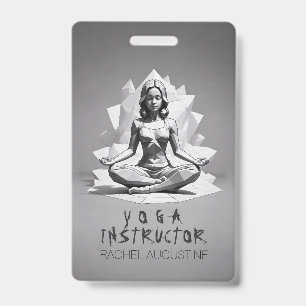 Yoga-Meditationslehrer Reiki-Meister Low Poly Ausweis