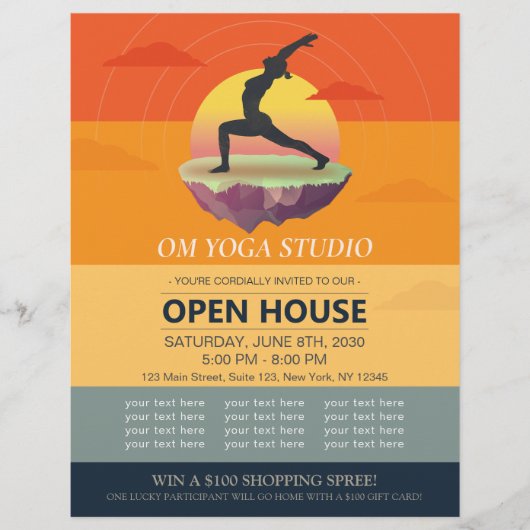 Yoga-Meditationspose Sonne Fliegende Insel Open Ho Flyer (Vorne)