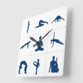 Yoga-Meditationspositionen Quadratische Wanduhr (Winkel)