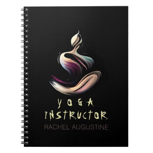 Yoga Medizin Instruktor Lotus Pose Pinselstrich Notizblock (Vorderseite)