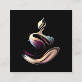 Yoga Medizin Instruktor Lotus Pose Pinselstrich Quadratische Visitenkarte