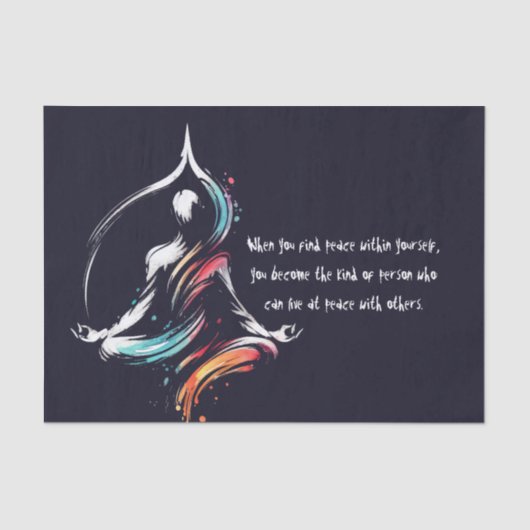 Yoga Medizin Instruktor Lotus Pose Pinselstrich Seidenpapier (Vorderseite)