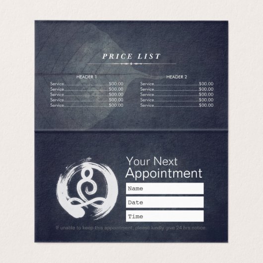 Yoga Medizin Instruktor Lotus Pose Pinselstrich Visitenkarten (Innenseite Aufgefaltet)