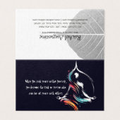 Yoga Medizin Instruktor Lotus Pose Pinselstrich Visitenkarten (Außenseite Aufgefaltet)