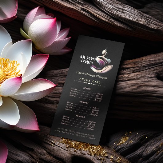 Yoga Medizin Instruktor Lotus Pose Pinselstrich Werbekarte