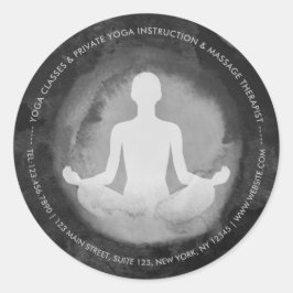 Yoga Medizin Instruktor Sukhasana Pose Zen Sign Runder Aufkleber